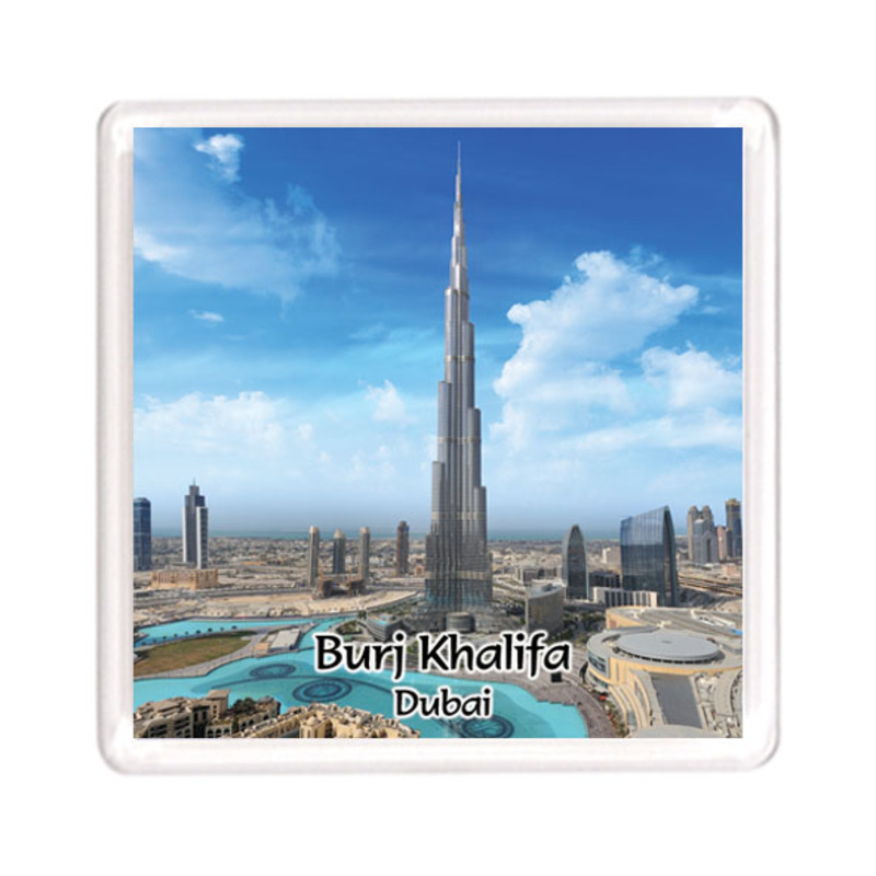 Ajooba Dubai Souvenir Magnet Burj Khalifa 0063, Transparent