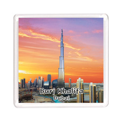 Ajooba Dubai Souvenir Magnet Burj Khalifa 0019, Transparent