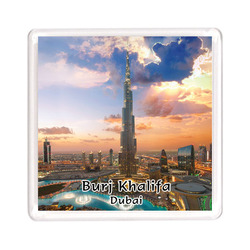 Ajooba Dubai Souvenir Magnet Burj Khalifa 0045, Transparent