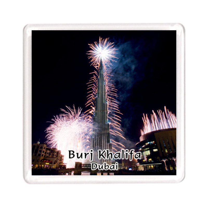 Ajooba Dubai Souvenir Magnet Burj Khalifa 0007, Transparent
