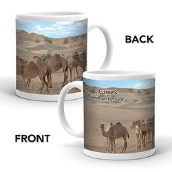 Ajooba Dubai Souvenir Mug Camel Arabian Heritage MCA 0009, White