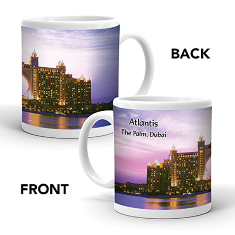 

Ahmed Al Maghribi Perfumes Ajooba Dubai Souvenir Mug Atlantis 0004, White