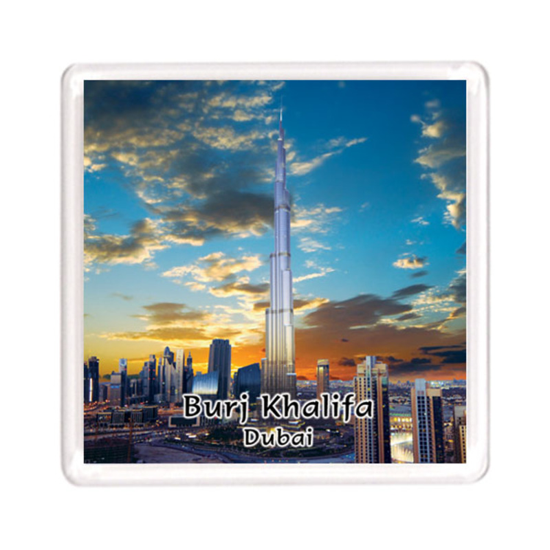 Ajooba Dubai Souvenir Magnet Burj Khalifa 0021, Transparent