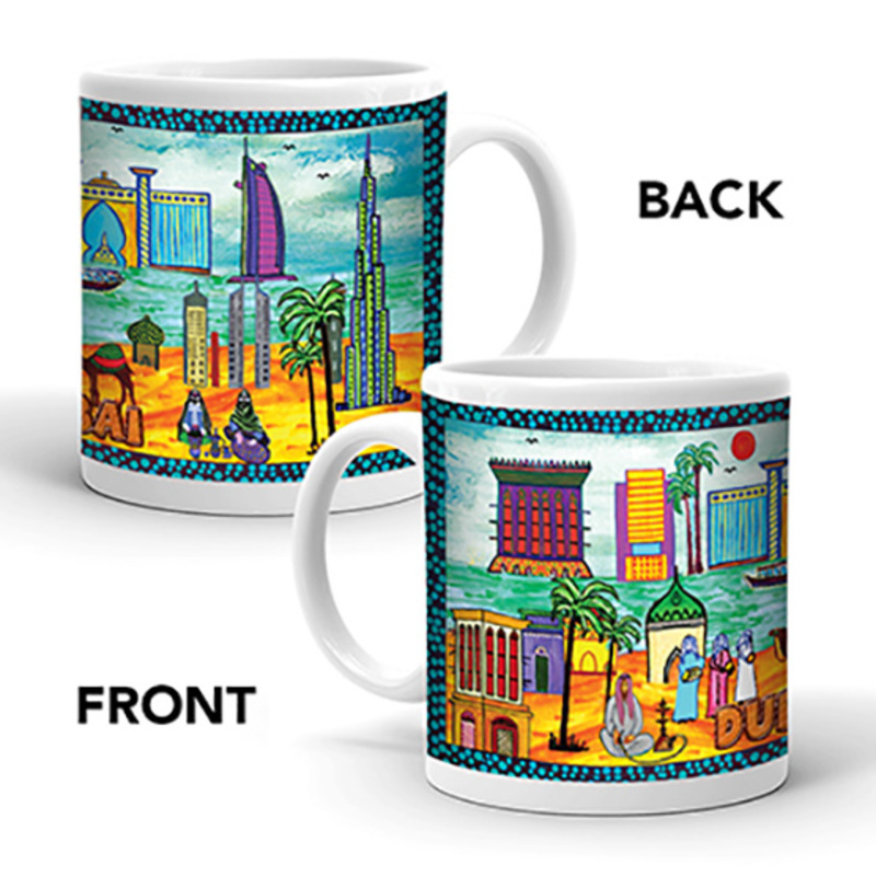 Ajooba Dubai Art Mug B03, White