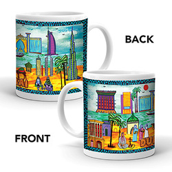 Ajooba Dubai Art Mug B03, White