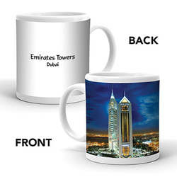 Ajooba Dubai Souvenir Mug Emirates Towers MG 010, White