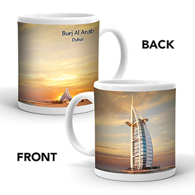 Ajooba Dubai Souvenir Mug Burj Al Arab 0029, White