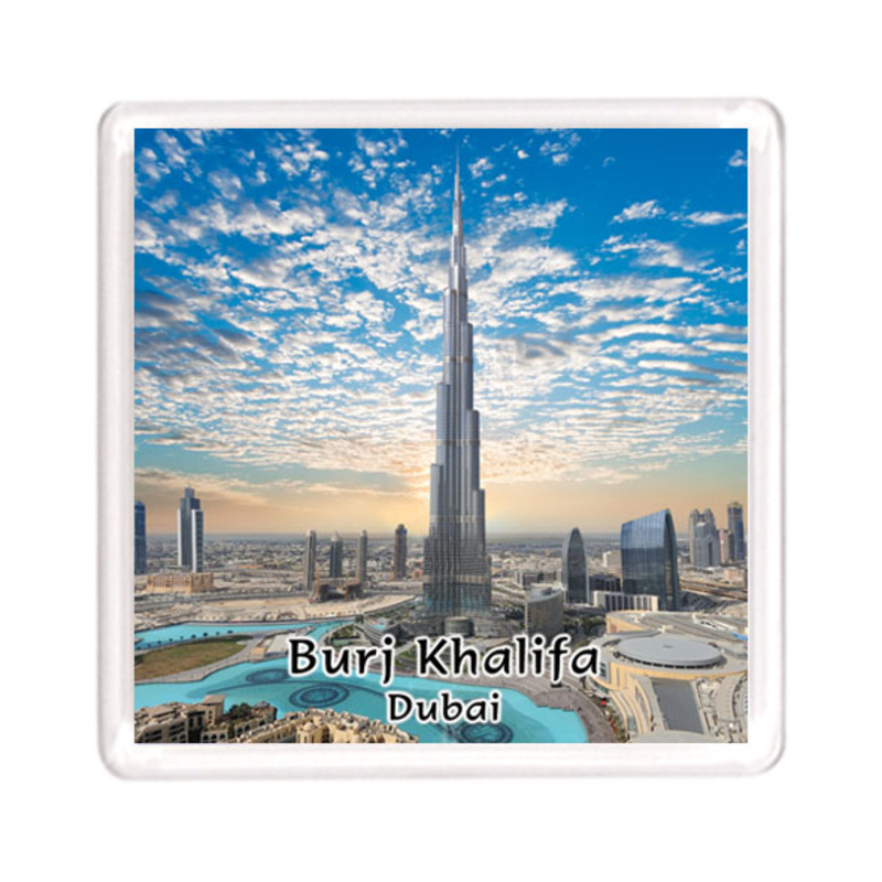 Ajooba Dubai Souvenir Magnet Burj Khalifa 0031, Transparent