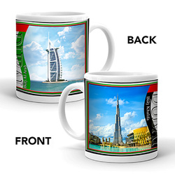 Ajooba Dubai Souvenir Mug Burj Khalifa Burj Al Arab 07, White