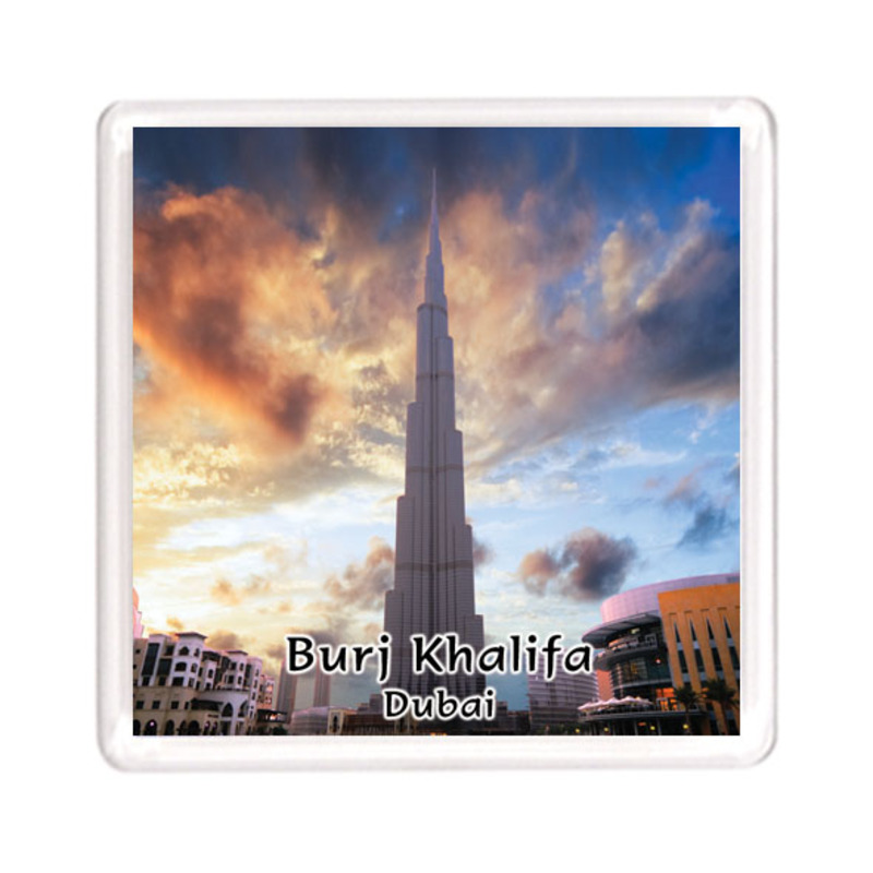 Ajooba Dubai Souvenir Magnet Burj Khalifa 0003, Transparent