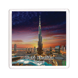 Ajooba Dubai Souvenir Magnet Burj Khalifa 0057, Transparent