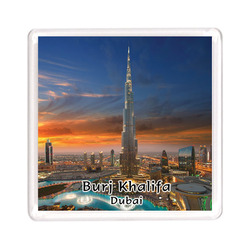 Ajooba Dubai Souvenir Magnet Burj Khalifa 0047, Transparent