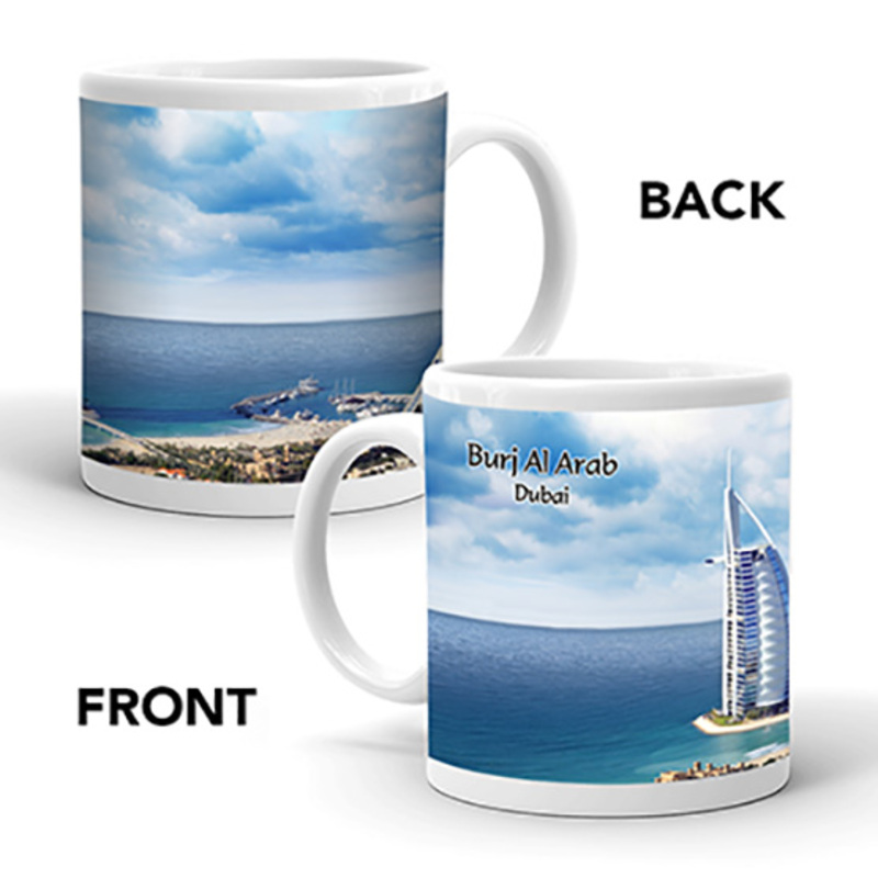 Ajooba Dubai Souvenir Mug Burj Al Arab 0046, White