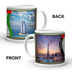 Ajooba Dubai Souvenir Mug Burj Khalifa Burj Al Arab 05, White