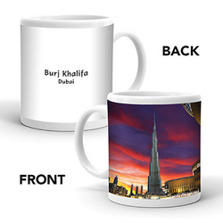 Ajooba Dubai Souvenir Mug Burj Khalifa 0011, White