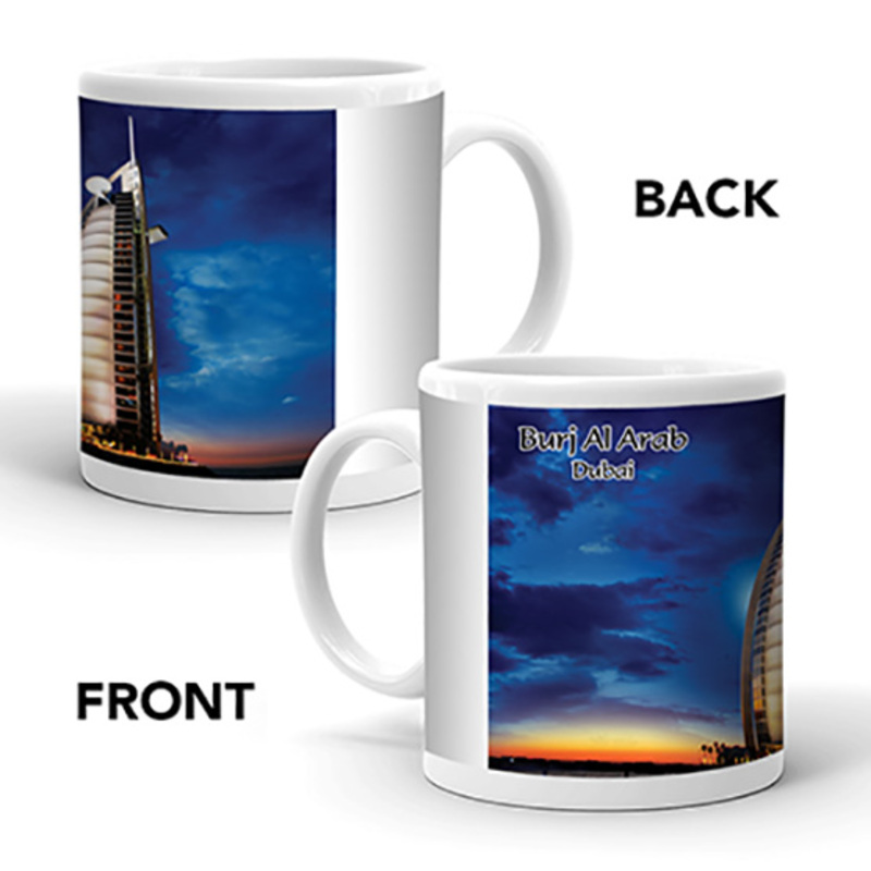 Ajooba Dubai Souvenir Mug Burj Al Arab 0052, White