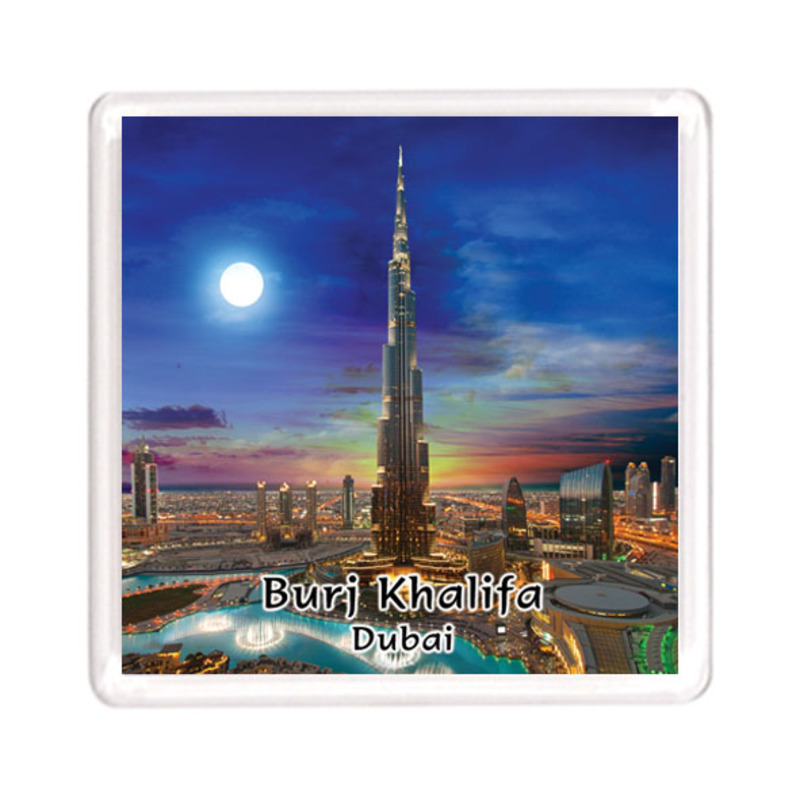 Ajooba Dubai Souvenir Magnet Burj Khalifa 0055, Transparent