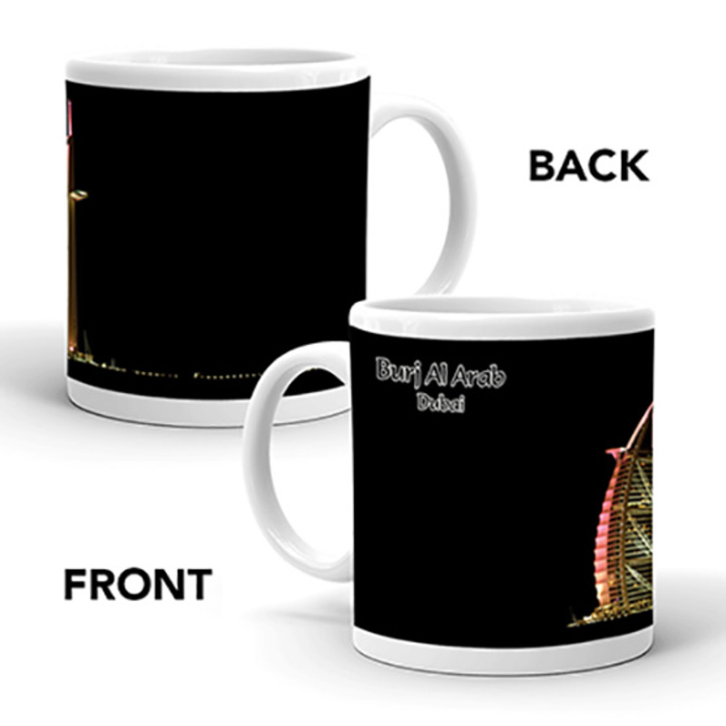 Ajooba Dubai Souvenir Mug Burj Al Arab 0020, White