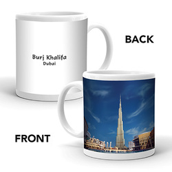 Ajooba Dubai Souvenir Mug Burj Khalifa 0006, White