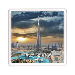 Ajooba Dubai Souvenir Magnet Burj Khalifa 0034, Transparent