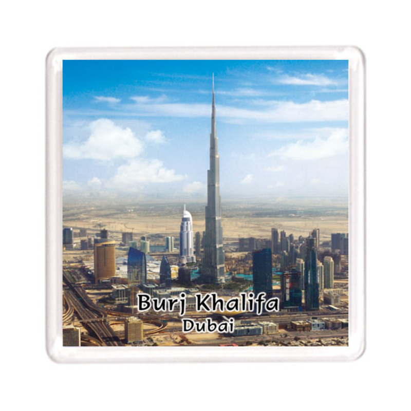 Ajooba Dubai Souvenir Magnet Burj Khalifa 0026, Transparent