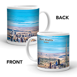 Ajooba Dubai Souvenir Mug Burj Khalifa 0016, White