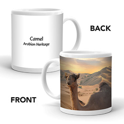 Ajooba Dubai Souvenir Mug Camel Arabian Heritage MCA 0001, White