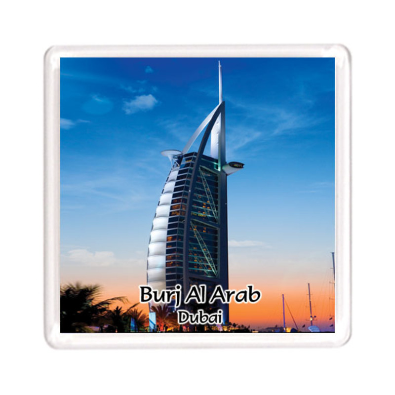 

Ahmed Al Maghribi Perfumes Ajooba Dubai Souvenir Magnet Burj Al Arab 0049, Transparent