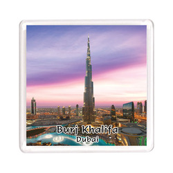 Ajooba Dubai Souvenir Magnet Burj Khalifa 0050, Transparent