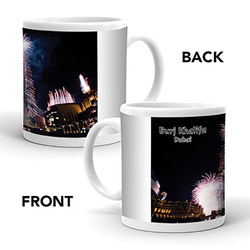 Ajooba Dubai Souvenir Mug Burj Khalifa 0007, White