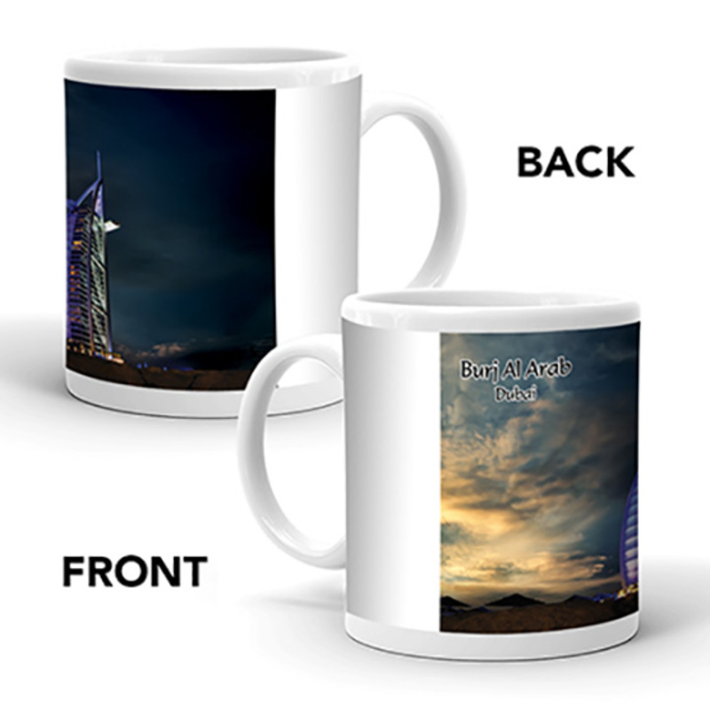 Ajooba Dubai Souvenir Mug Burj Al Arab 0033, White