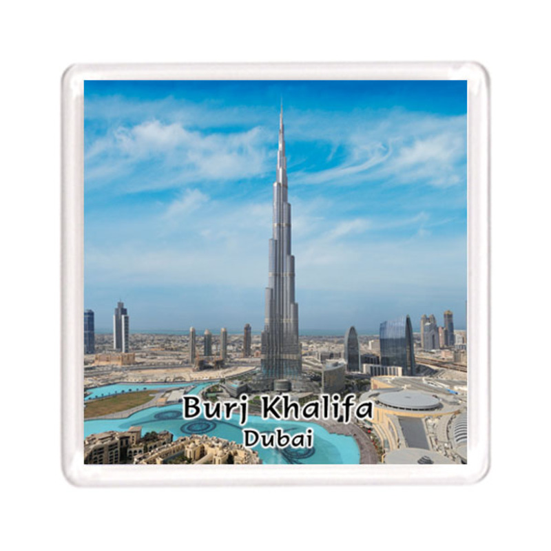 Ajooba Dubai Souvenir Magnet Burj Khalifa 0039, Transparent