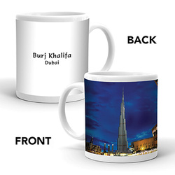 Ajooba Dubai Souvenir Mug Burj Khalifa 0018, White