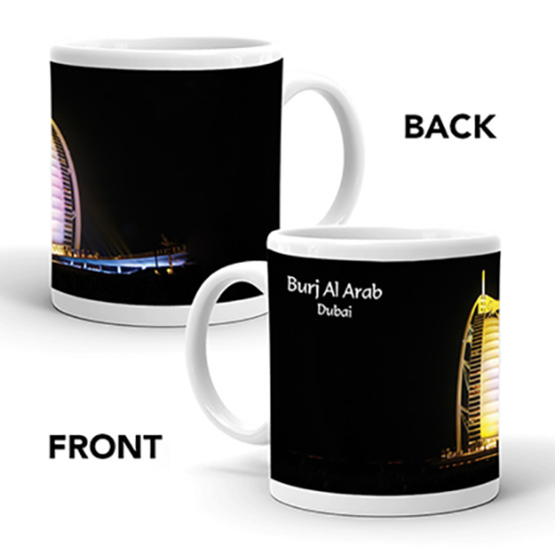 Ajooba Dubai Souvenir Mug Burj Al Arab 0014, White