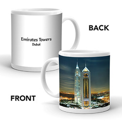 Ajooba Dubai Souvenir Mug Emirates Towers MG 007, White