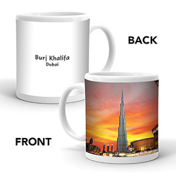 Ajooba Dubai Souvenir Mug Burj Khalifa 0008, White