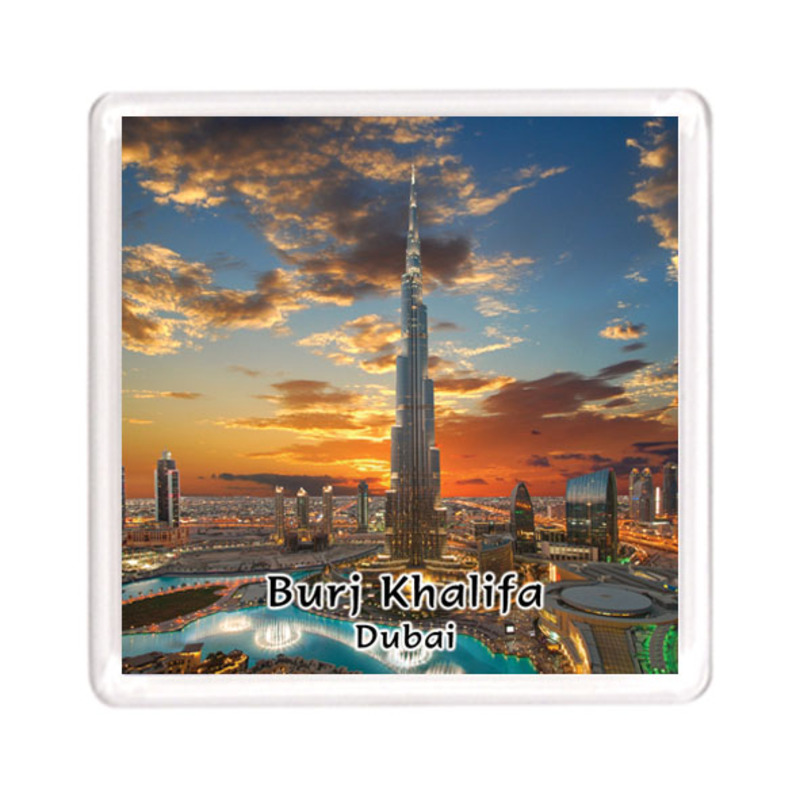 Ajooba Dubai Souvenir Magnet Burj Khalifa 0043, Transparent