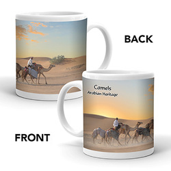 Ajooba Dubai Souvenir Mug Camels MG 004, White