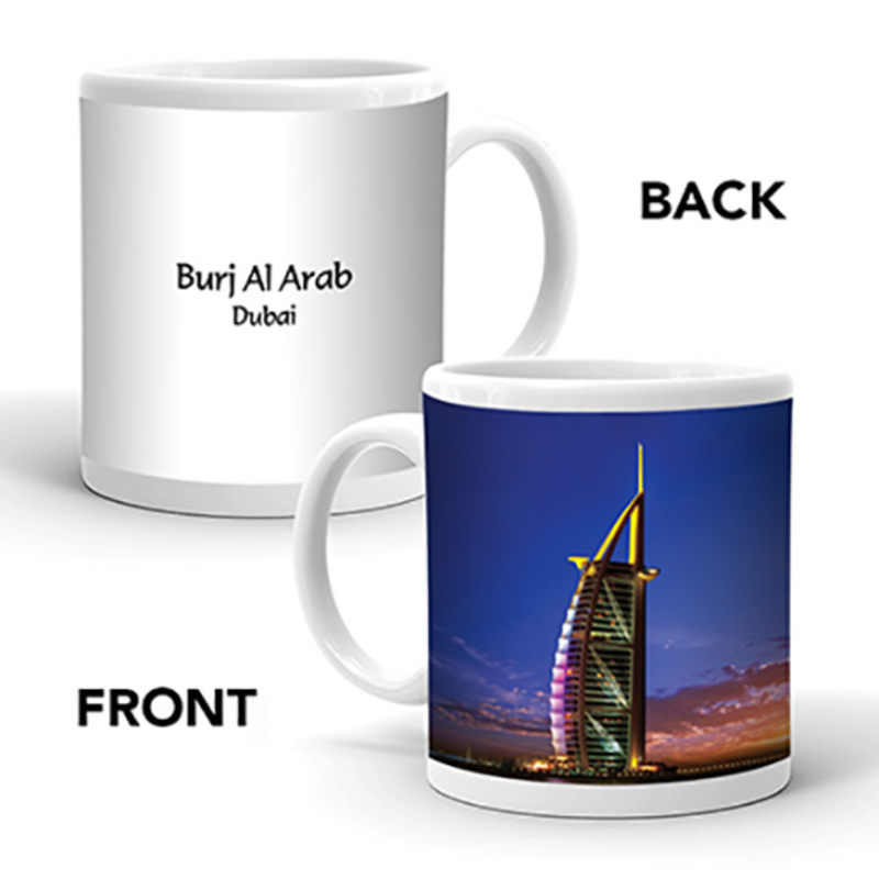 Ajooba Dubai Souvenir Mug Burj Al Arab 0040, White