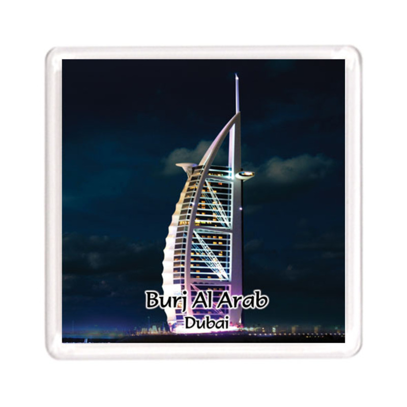 Ajooba Dubai Souvenir Magnet Burj Al Arab 0026, Transparent