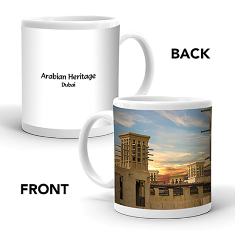 Ajooba Dubai Souvenir Mug Arabian Heritage MG 002, White