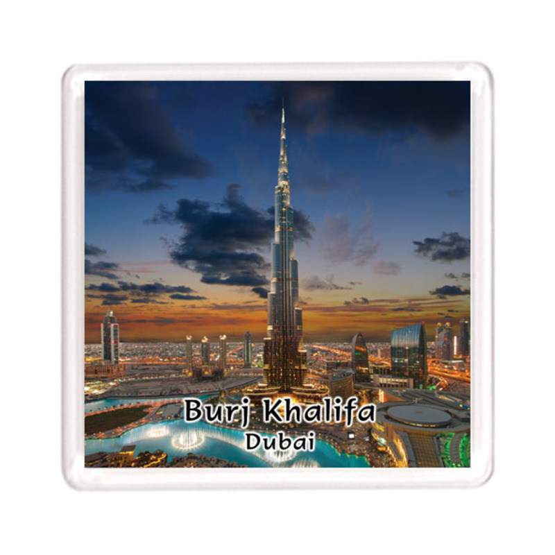 Ajooba Dubai Souvenir Magnet Burj Khalifa 0059, Transparent