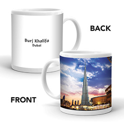 Ajooba Dubai Souvenir Mug Burj Khalifa 0009, White