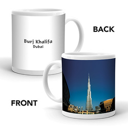 Ajooba Dubai Souvenir Mug Burj Khalifa 0001, White