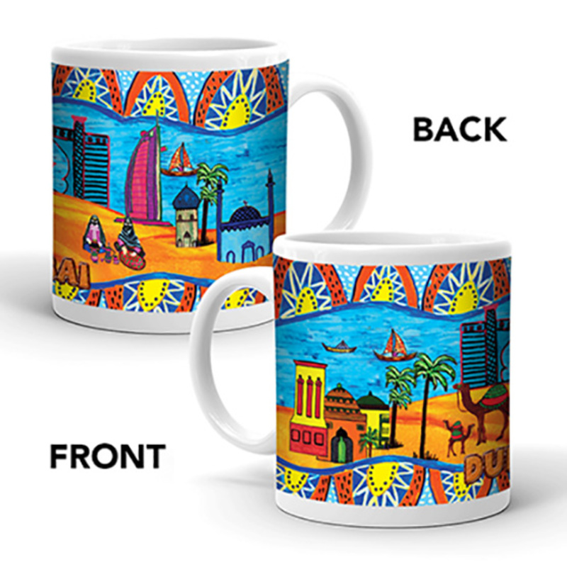 Ajooba Dubai Art Mug 12, White