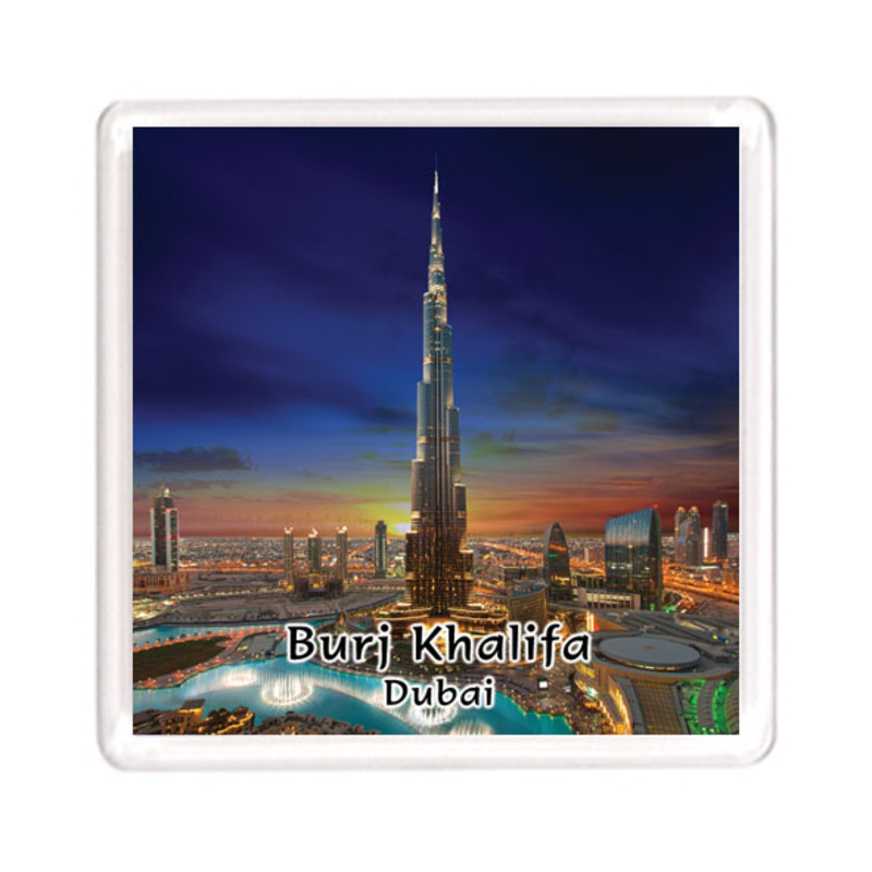 Ajooba Dubai Souvenir Magnet Burj Khalifa 0056, Transparent