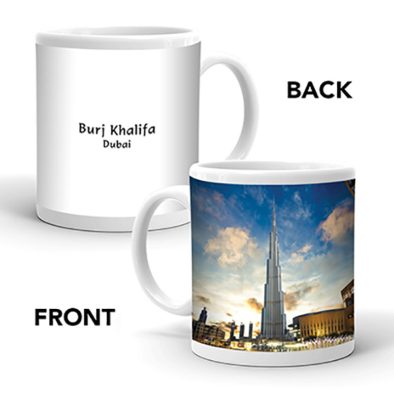 Ajooba Dubai Souvenir Mug Burj Khalifa 0012, White