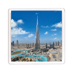 Ajooba Dubai Souvenir Magnet Burj Khalifa 0033, Transparent