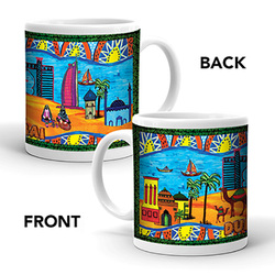 Ajooba Dubai Art Mug B17, White