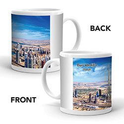 Ajooba Dubai Souvenir Mug Burj Khalifa 0014, White